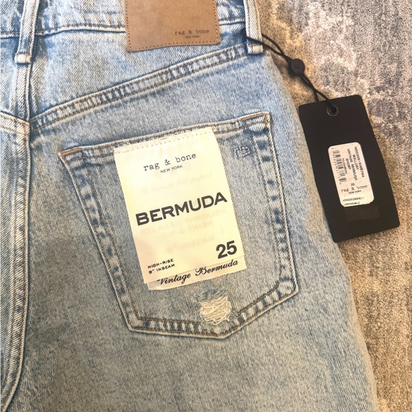 Rag & Bone Light Blue Bermuda Denim Shorts - Picture 2 of 5